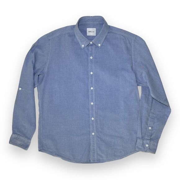 Batch Utility Oxford Shirt Workwear Long Sleeve Button Up Large - Picture 1 of 9